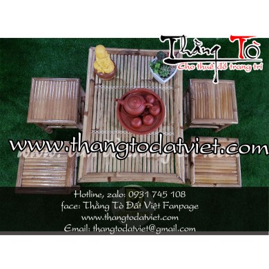 cho thuê bàn ghế tre6